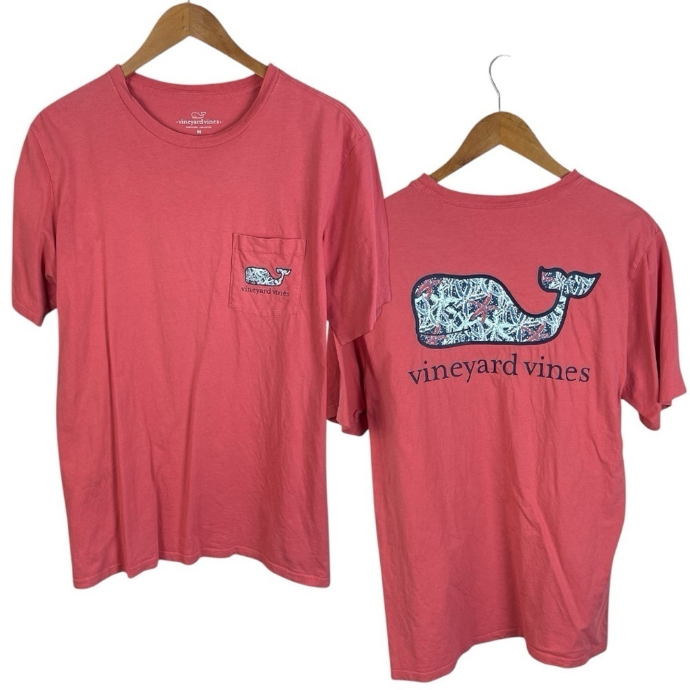 TS1116 Men’s Vineyard Vines Preppy Whale Brand Pocket T Shirt M